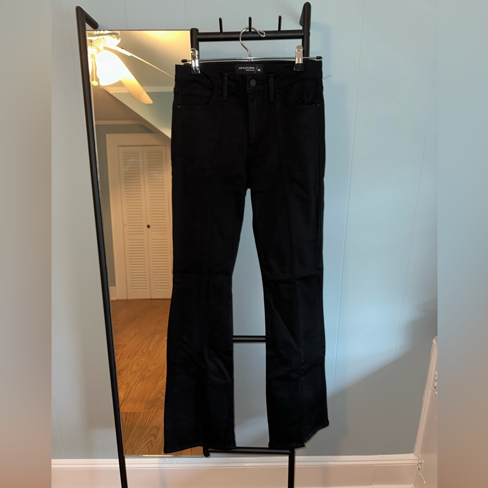 Just Black Classic Black Jeans with slits at pant bottom